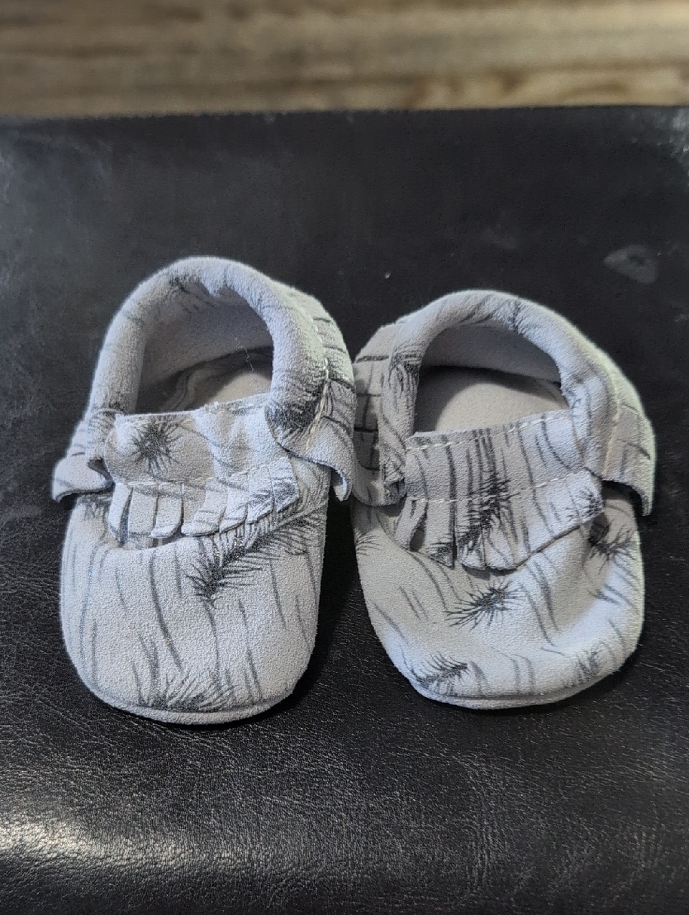 Target Gray Floral-Print Baby Moccasins